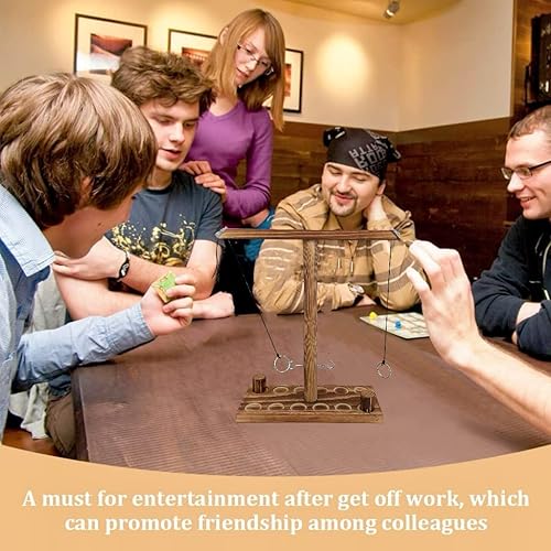 Miniatura 4 de Juego de lanzamiento de gancho de anillo, gancho de madera y juego de lanzamiento de anillos con escalera de tiro para fiesta al aire libre, hecho a