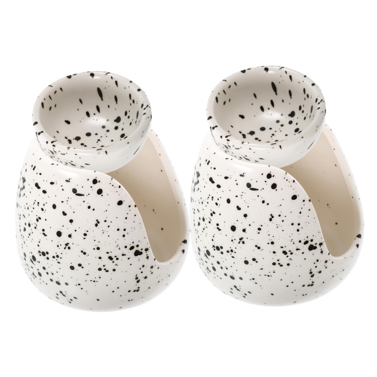 2 Stück Keramik Duftlampe Teelichthalter Aromatherapie Wax Melt Warmer Weiß Nordic Stil Aromadiffusor für Ätherische Öle Schlafzimmer Wohnzimmer Dekor