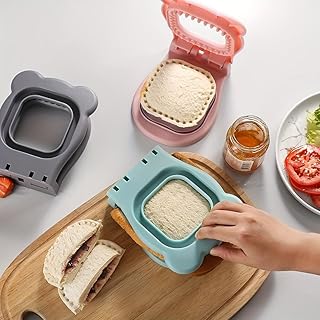 1PC Sandwich Cutter Manual With Stainless Steel Precision Edges, Heavy-Duty Compact Design For Lunch Boxes, Home, Office, Nordic Grey