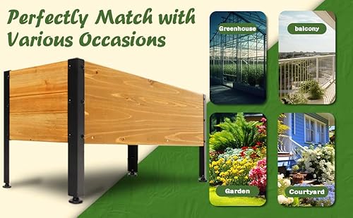 Notume RAISED GARDEN BED Wood Rectangular Garden Planter Box Raised Bed Outdoor,Planters thumb #4
