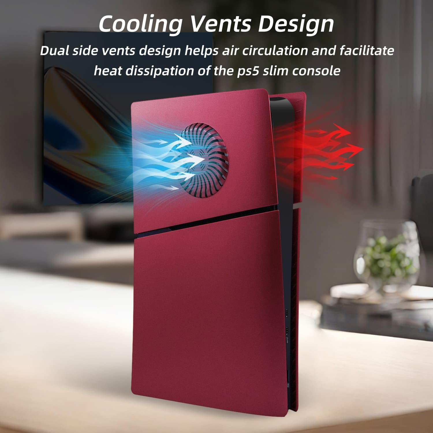 Mcbazel PS5 Slim Faceplate Piastra di Ricambio Placche per Pannello Laterale Rigido Copertura Protettiva di Accessori con Ventilazione per PlayStation 5 Slim Digital Edition(Not for PS5/PS5 Pro)