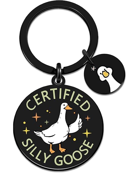 Funny Silly Goose Keychain for Teen Girls Women Men Goose Decor Funny Gag Gifts for...