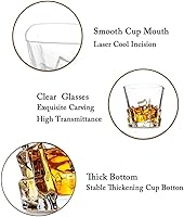 Vista 4 de Juego de 6 vasos de whisky de cristal de alta calidad, grandes sin plomo, vasos de degustación de vidrio escocés para beber whisky irlandés