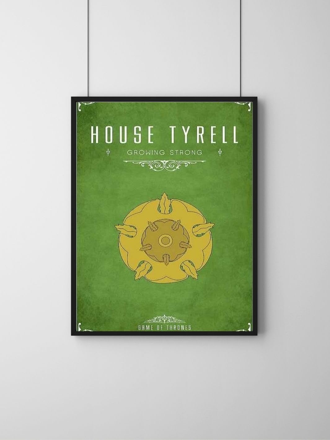 House Tyrell Sigil & Motto Poster Vintage Olive Green & Gold