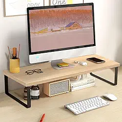 Suporte Monitor Madeira (60 cm de comprimento), Stand desk, Base para Monitor, Base Monitor, Mesa Monitor, Suporte Monitor, Suporte para Monitor, Suporte Monitor Mesa, Suporte de Monitor