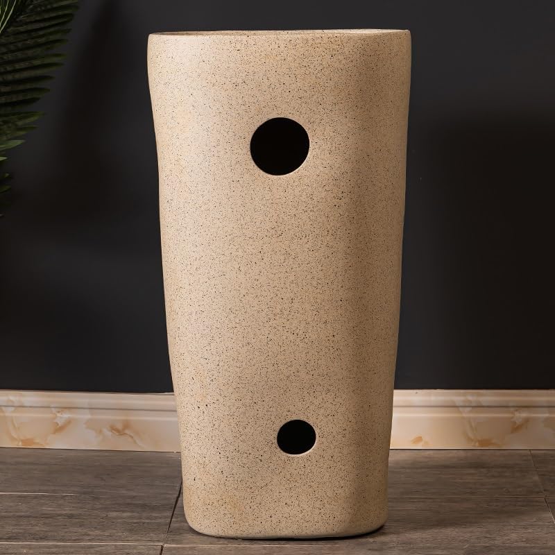 Bathroom Countertop Vessel Sink Home Balcony Column Sink Wash Basin Ceramic Hotel Pedestal Sink Vanity