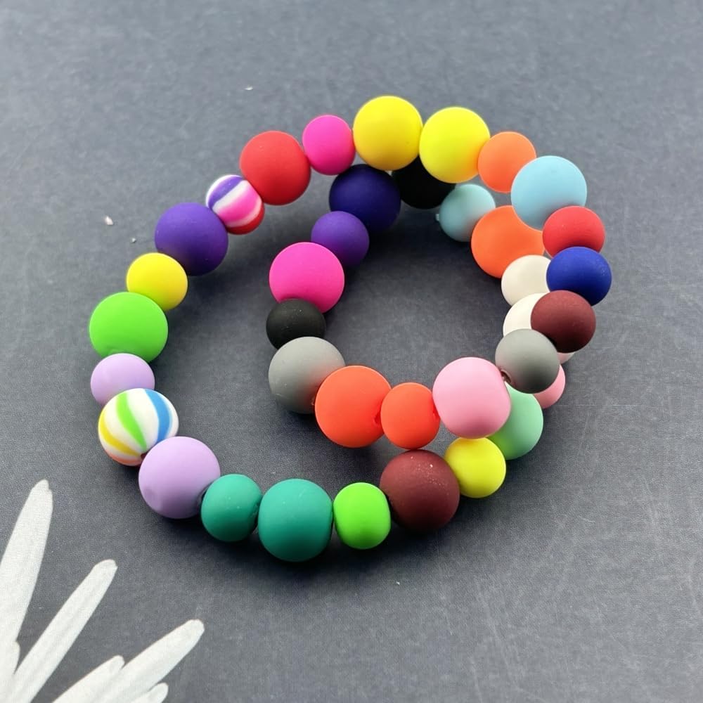 200pcs 6mm Polymer Clay Beads Round Spacer Beads Heishi Vinyl Beads for Making Bracelet Necklace Earring Accessories DIY Handmade Craft(Rainbow) - Image 5