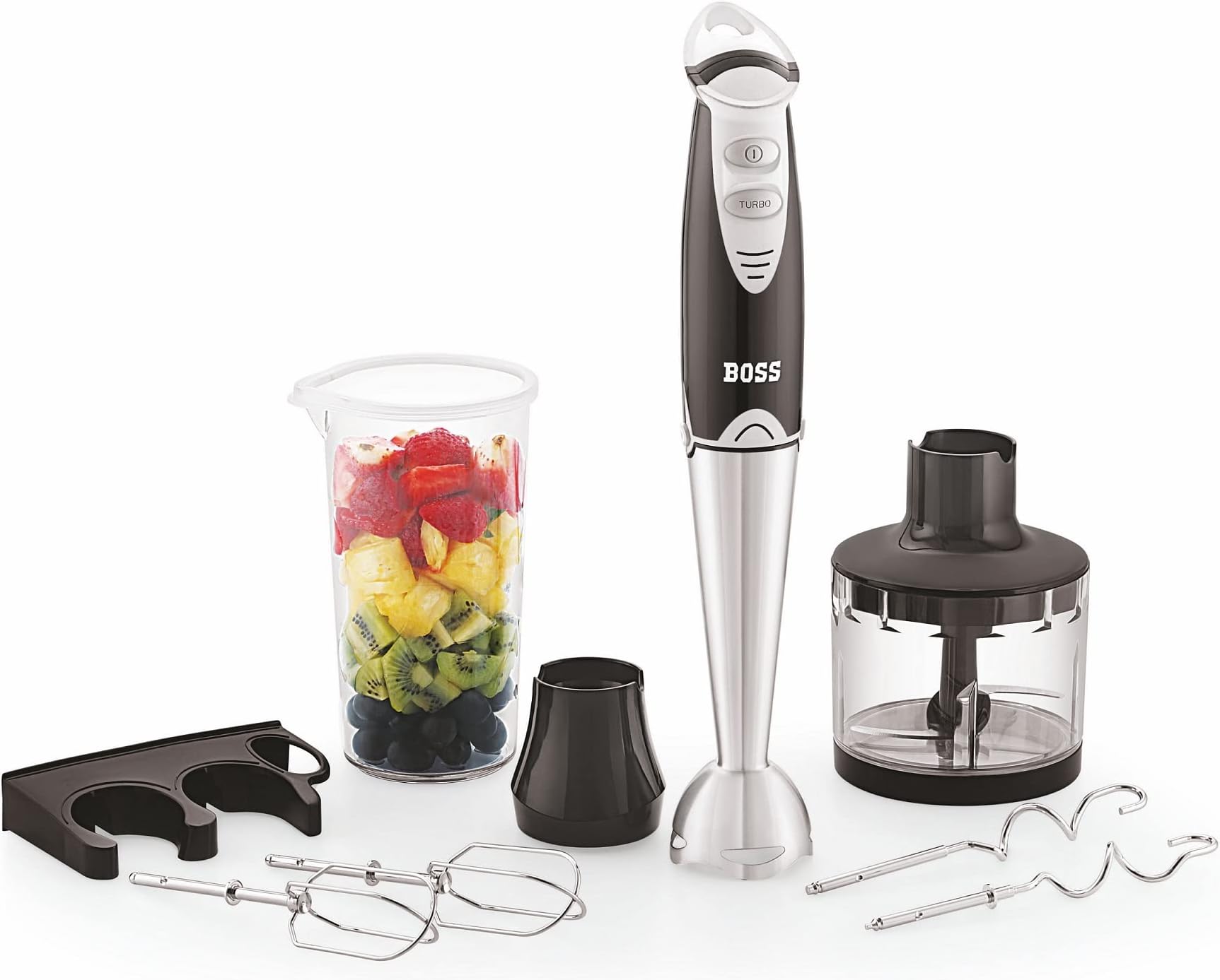 B117 Quickmix Hand Blender With Beater & Chopper Attachment, 450W, 1 Measuring Jar (Black), 450 Watt