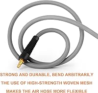 Vista 7 de GASHER Manguera de aire híbrida gris de 3/8" x 50FT, usada para conectar el compresor de aire, conector rápido industrial de 1/4" y enchufe