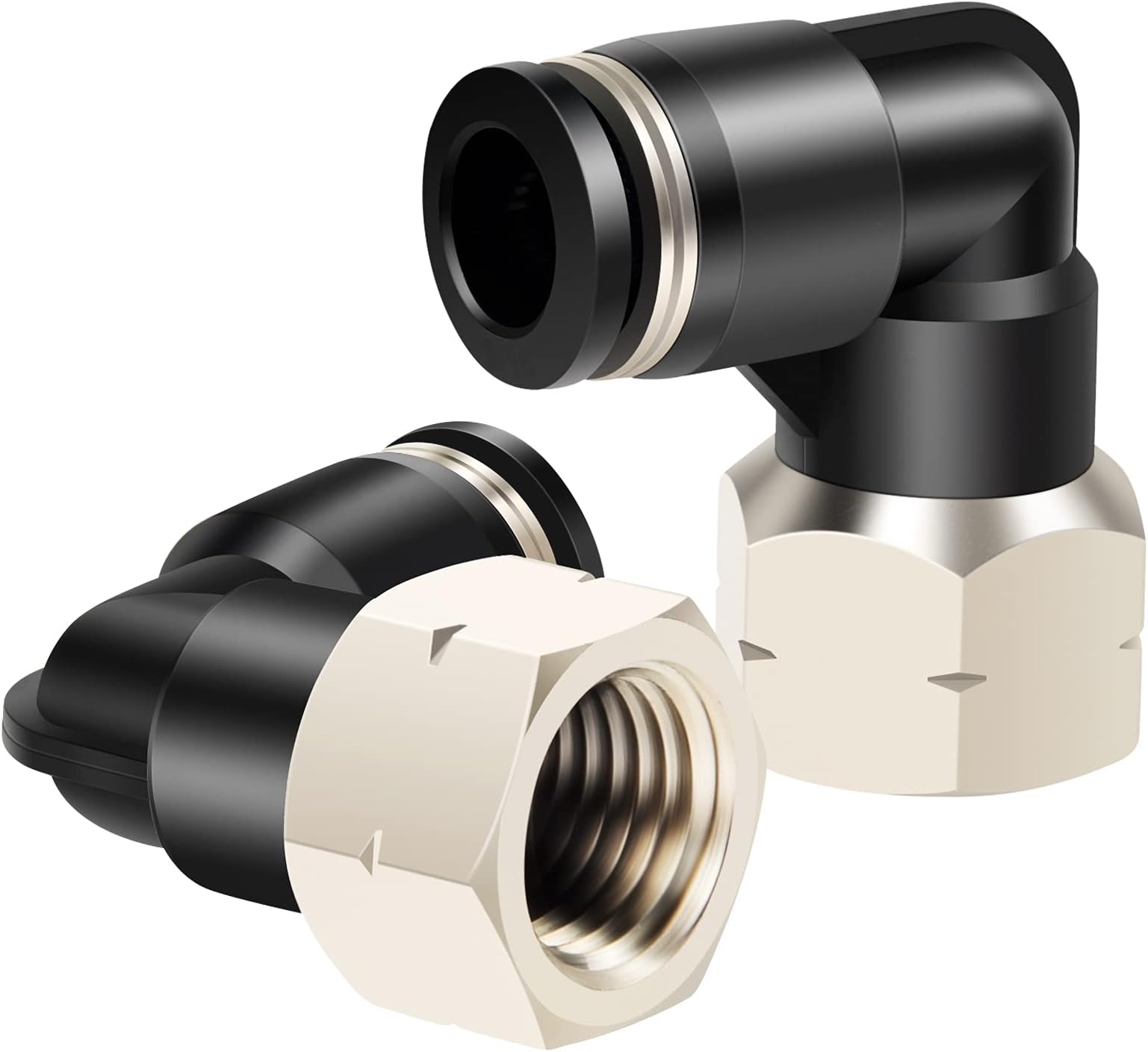 TAILONZ PNEUMATIC Female Elbow 1/4 Inch Tube OD x 1/4 Inch NPT Thread 90 Push to Connect Fittings PLF-1/4-N2 (Pack of 10)