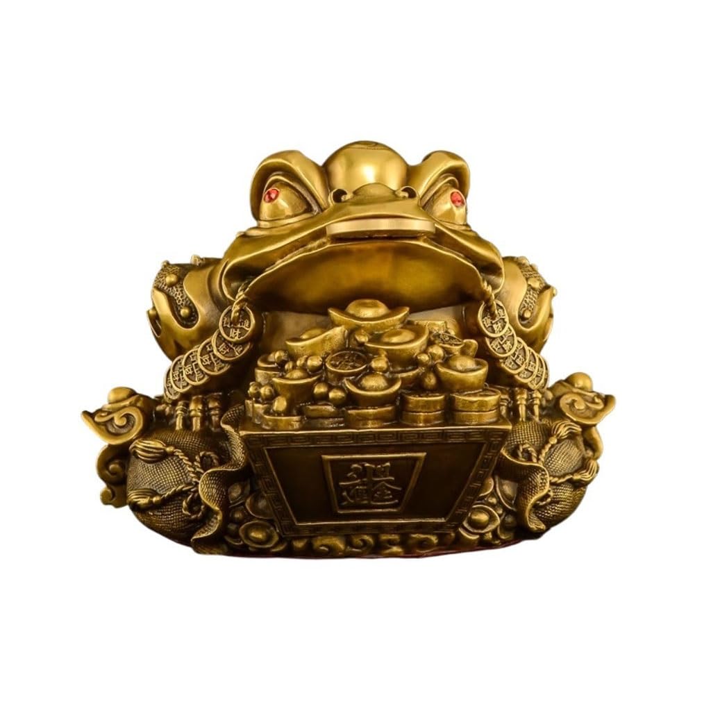 CHICKEN Bronze Living Room Ornaments Brass Three-legged Toad Ornaments Cornucopia Shop Office Living Room Porch Decoration Ornaments to Attract Wealth