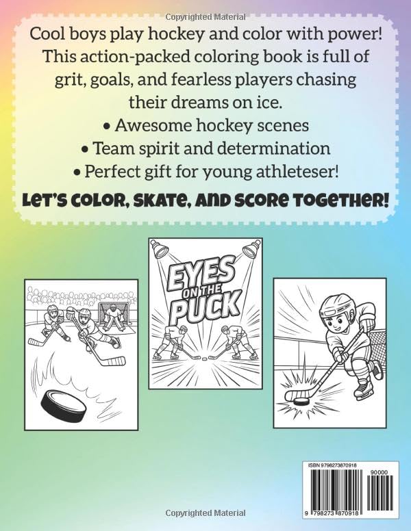 Ice Hockey Coloring Book for Kids: Boys Edition | Fun Sports Activities for Young Athletes | Inspiring Winter Game Art & Creative Gift Idea for Little Fans image 3