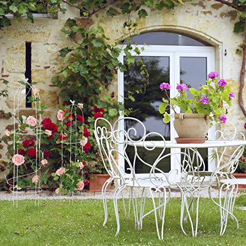 Rosenobelisk Relaxdays Rankhilfe 2er Set in Blatt Design freistehend