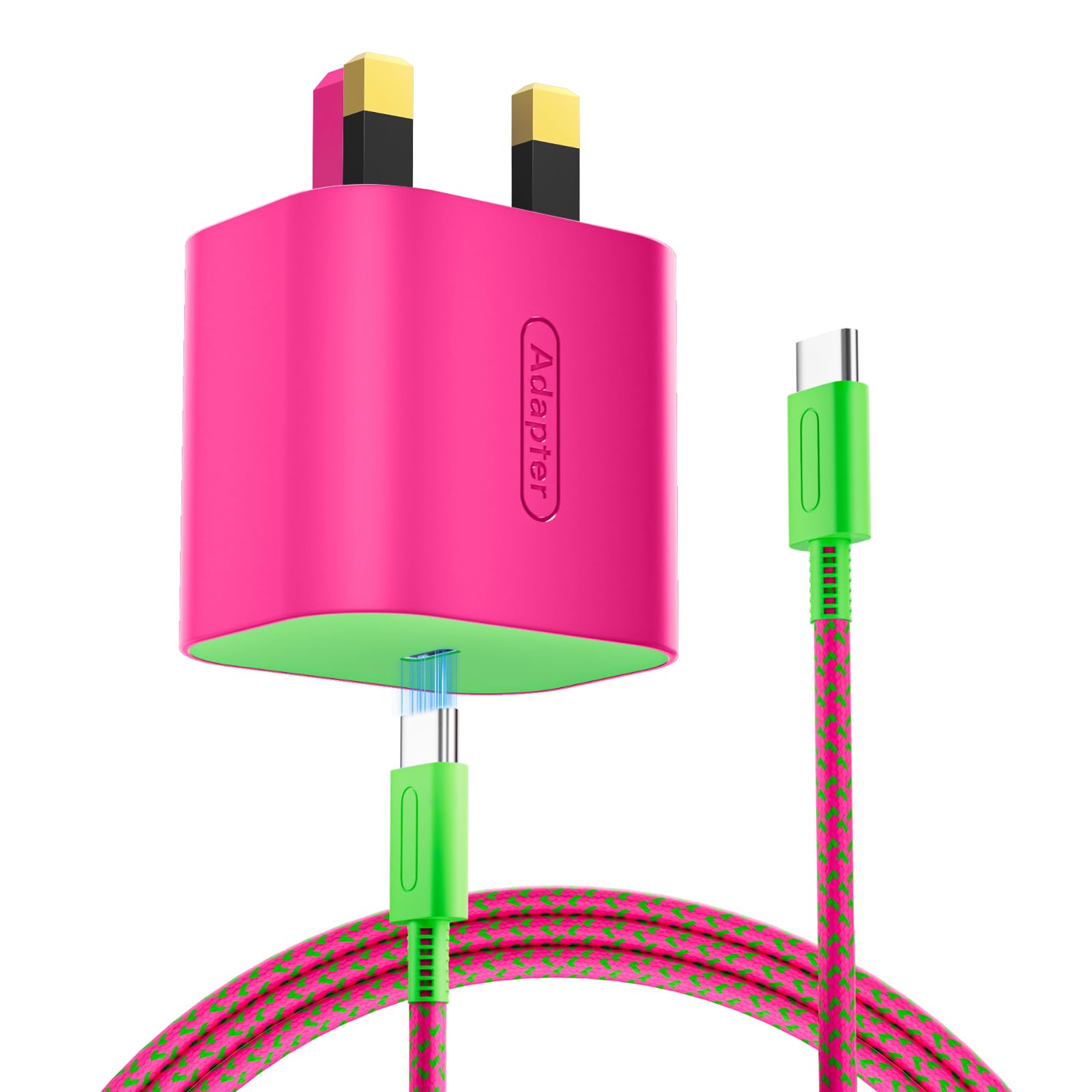 TPC Charger for Nintendo Switch 2, 60W Fast Charging for Switch, AC Adapter Fast Charging with 6.6FT Braided USB-C Cord, Compatible with Switch 1, Lite, OLED, Steam Deck, Support 4K TV Mode Cyan — view 8