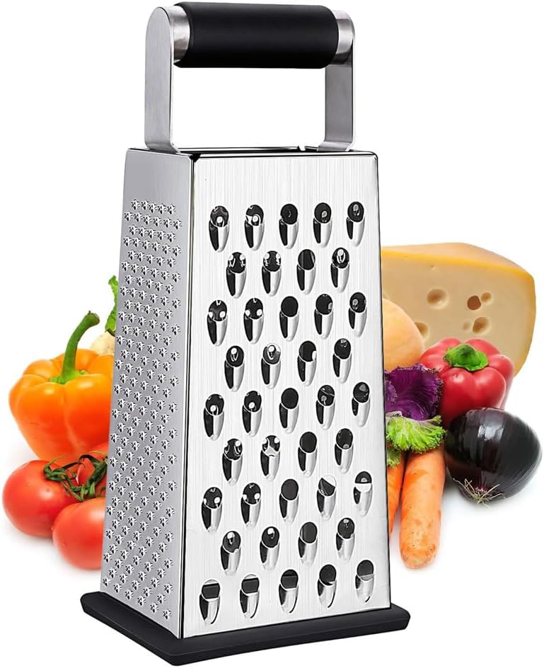 Armo® Stainless Steel Heavy Duty Cheese Grater 4 Sided Vegetable Cheese Food Grater