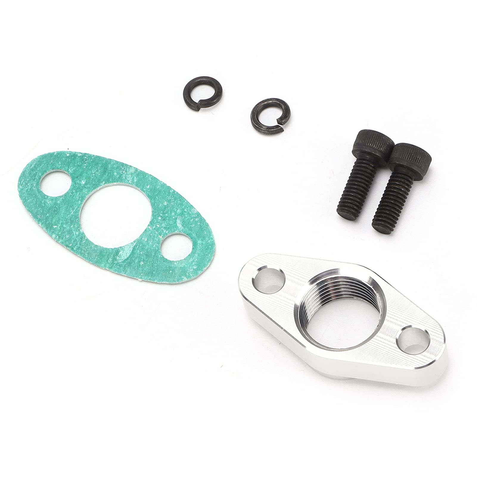 JuicemooTurbocharger Oil Return Fitting, Aluminum Excellent Sealing Simple Installation Turbo Oil Drain Flange Replacement for T517Z for Car