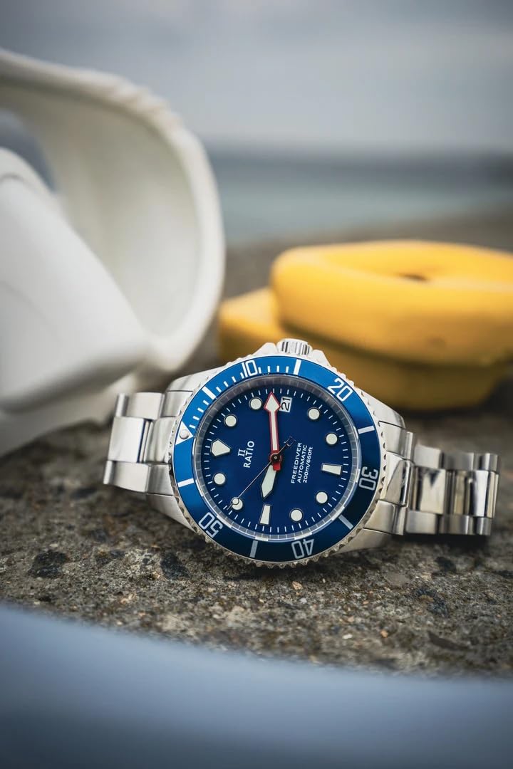 RATIO FreeDiver Taucheruhr, Saphirglas, japanisches Automatik-Uhrwerk, Taucheruhr, 200 m, wasserdicht