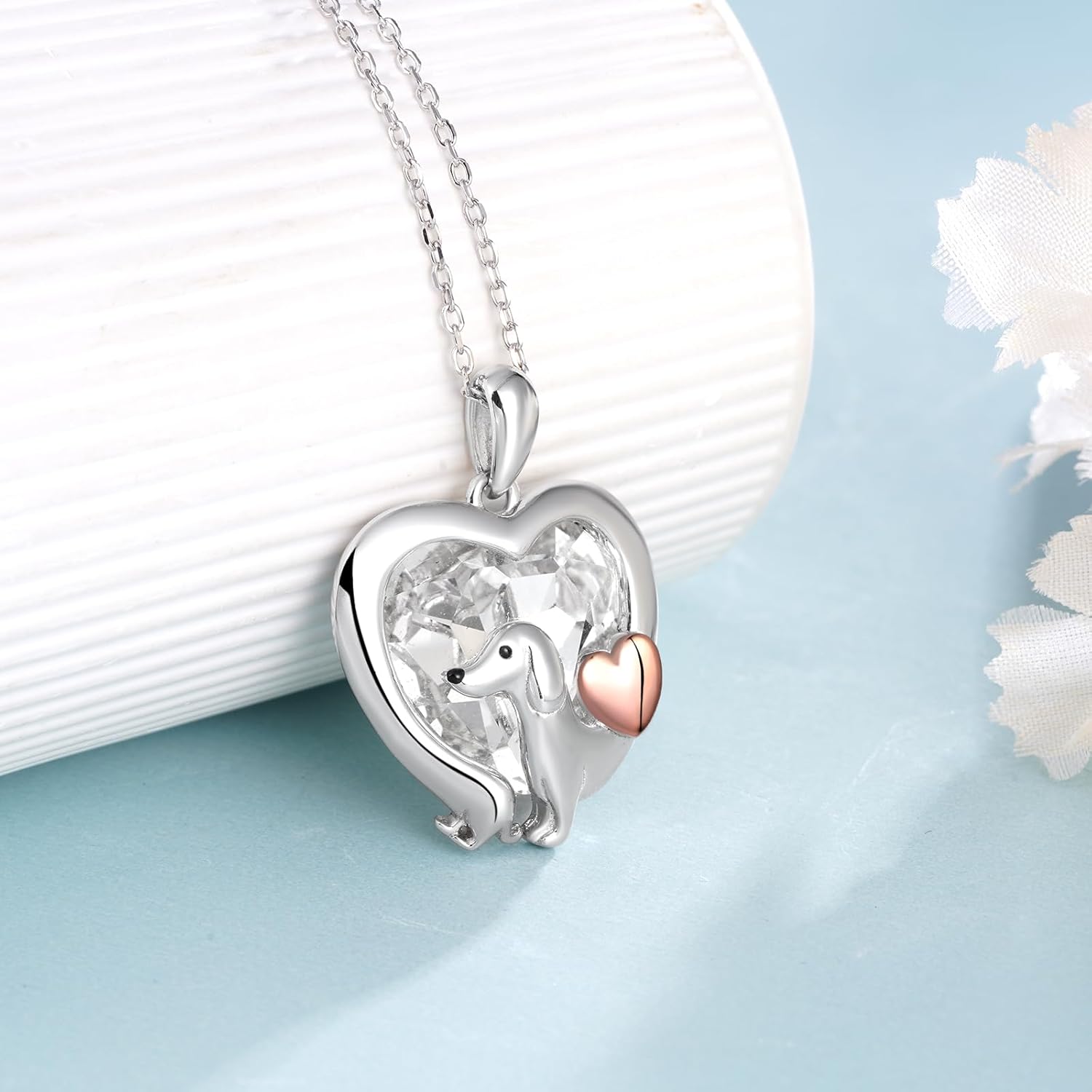 Dachshund Necklace S925 Sterling Silver Dachshund Gifts for Women Cute Dachshund Dog Jewelry Gifts for Women - Image 2