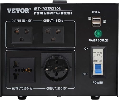 Miniatura 9 de Transformador convertidor de voltaje, convertidor de transformador elevador de alta resistencia de 1000 W (240 V a 110 V, 110 V a 240 V), 2 EE. UU.