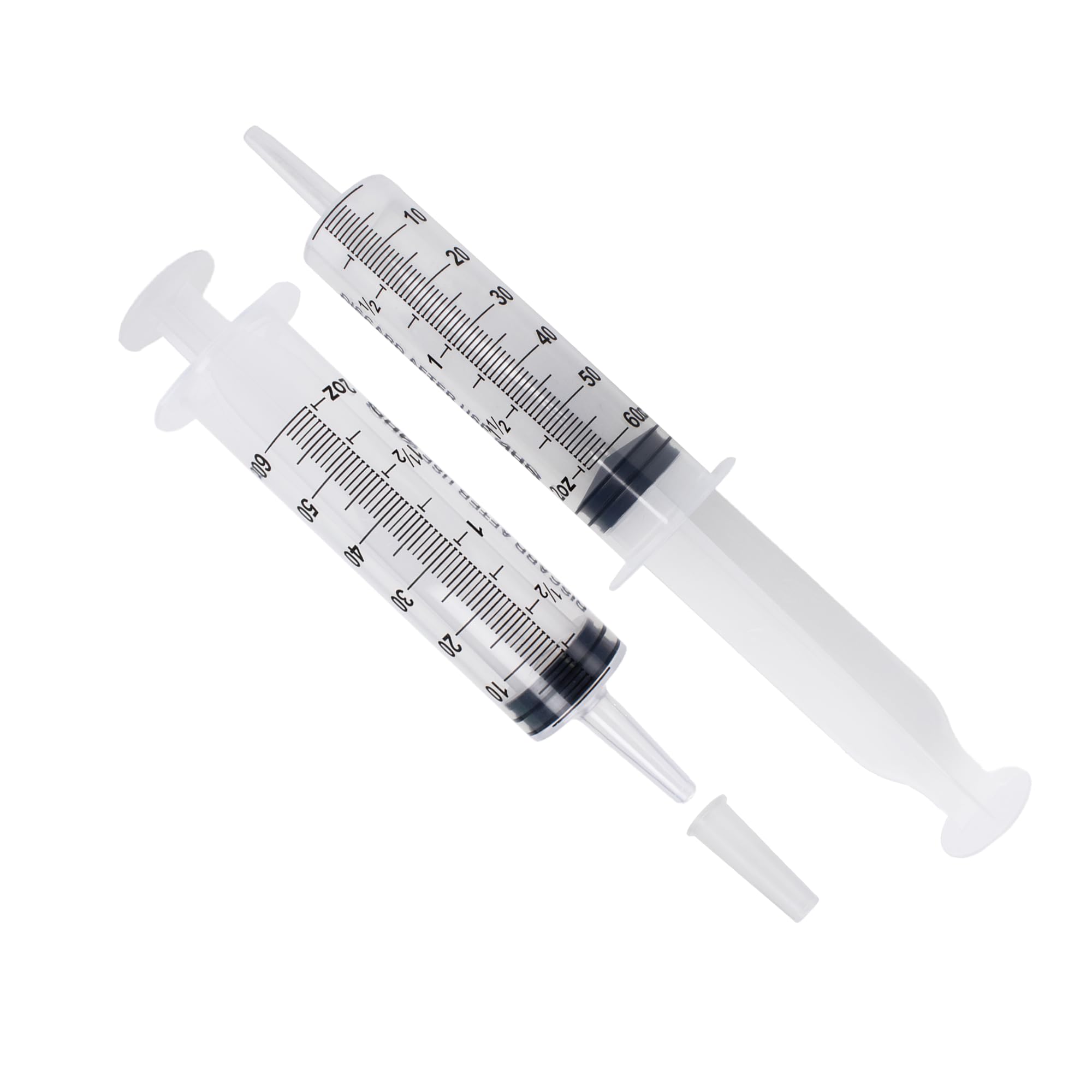 Jeringa de punta de catéter de 60 ml (paquete de 25), estéril, envuelta individualmente, jeringas para líquidos, laboratorios científicos, jeringas de alimentación para mascotas, medición