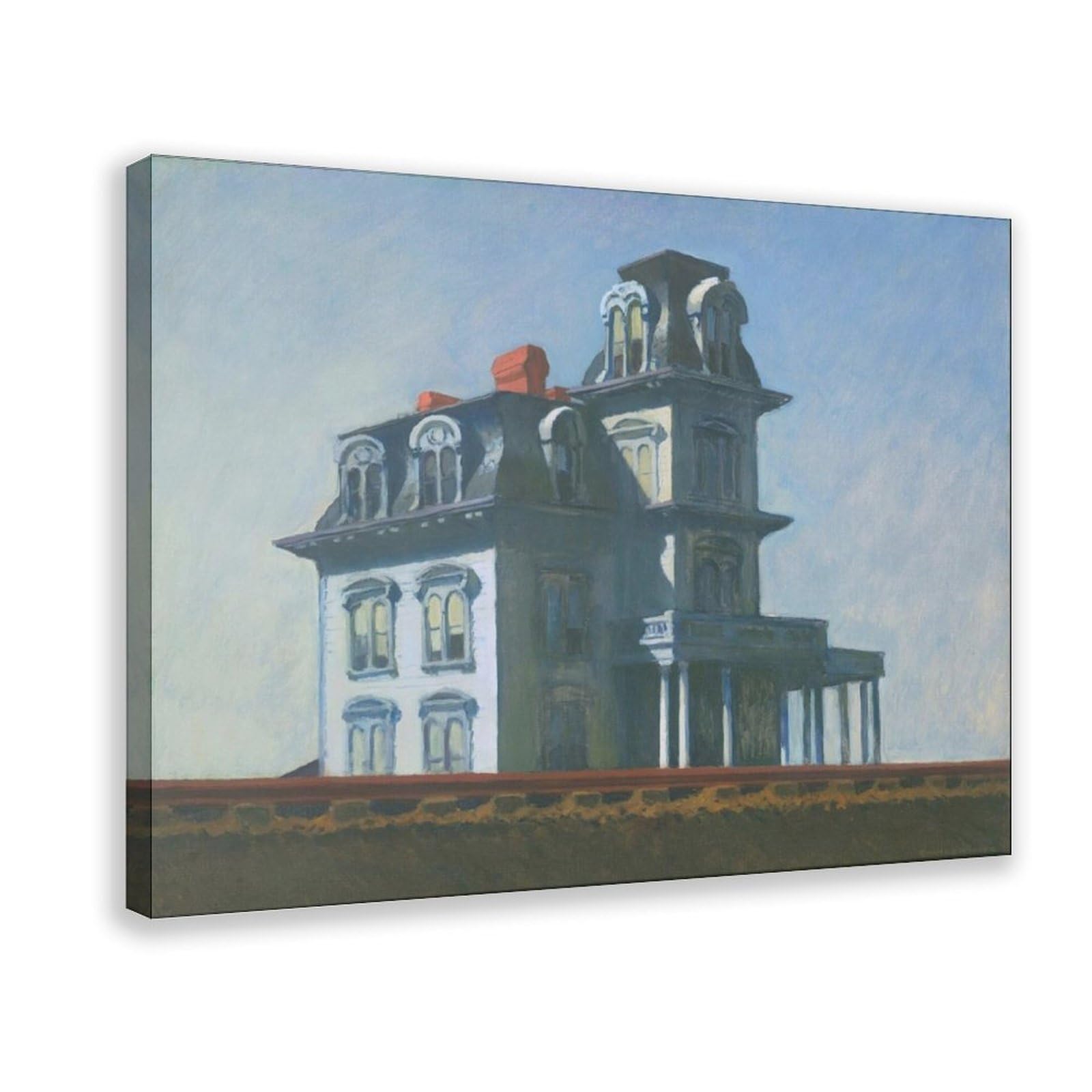 Edward Hopper House by The Railroad Canvas Canvas Poster Office Decor Gift