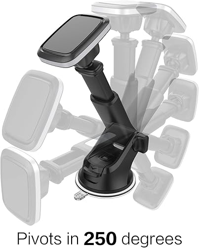 Miniatura 3 de 1Zero Soporte magnético para teléfono con brazo telescópico de extensión rápida, manos libres para parabrisas y tablero, compatible con iPhone