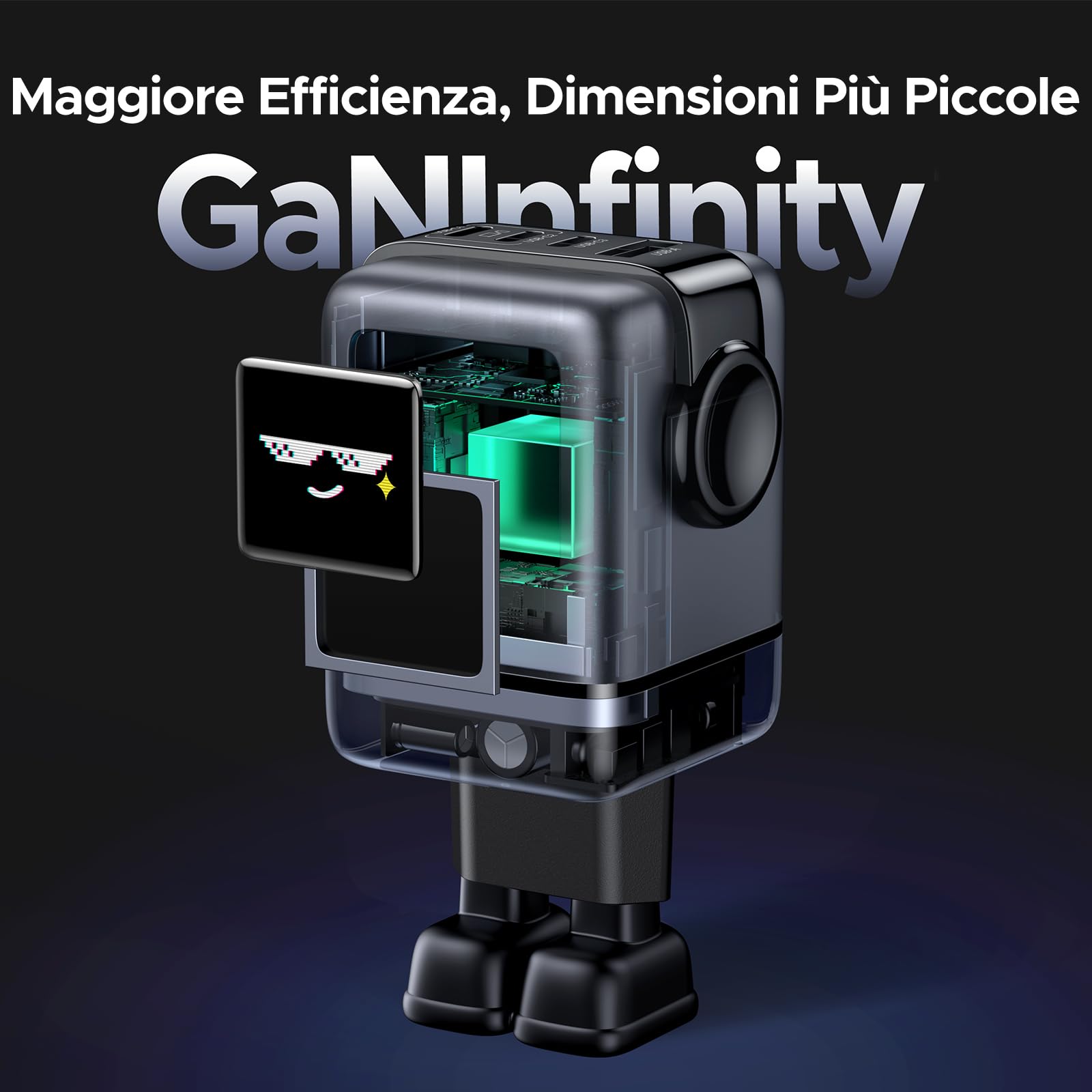 UGREEN Uno Caricatore USB C 100W GaN Presa da Muro Robot Carica Rapida | PD 3.0 PPS 45W Compatible con iPhone 17 Pro MAX Air 16 MacBook Air Pro Galaxy S26 S25 Pixel 10 Steam Deck