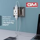 GM 3050 16 Amp 3 Pin Multi Plug Travel Adaptor - Universal Power Adapter Suitable for Class I & II Electrical Appliances, White gallery image