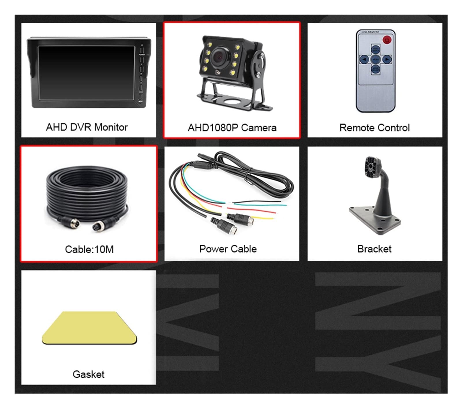HD AHD 1080P 8 Cal IPS. Pojazd autobusowy DVR. Monitor parkowania rejestratora z 2 kanałami z przodu widok z tyłu Ir Podczerwień DOPROWADZIŁO Kamera Dla SamochodóW CiężArowych SamochodóW Kempingowych
