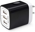 Wall Charger Plug, USB Charger Cube, AILKIN 3.1A 3-Muti Port USB Adapter Power Plug Charging Station Box Black Base for iPhone 15 14 13 12 11 Pro Max/SE/XR/XS/X, Samsung Galaxy Phones USB Charge Block