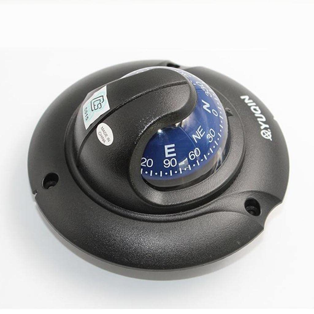 F Fityle Brújula de Navegación Kayak Brújula Marina Brújula Tablero Automóvil Brújula Iluminada Giratoria Lectura Fácil LED Adecuada para Navegación Pesca