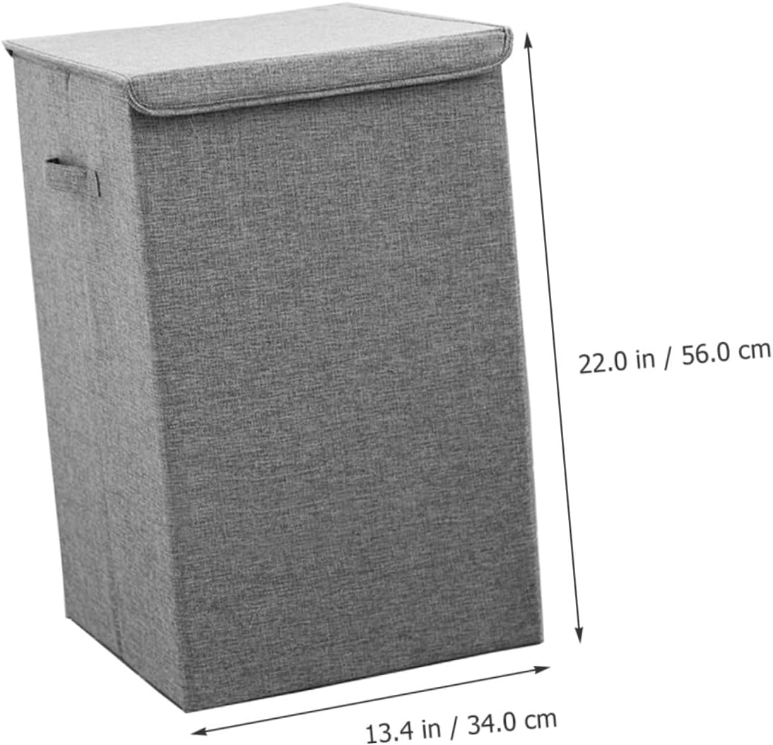 Multifunction Large Laundry Hamper with Lid and Handles Portable Cotton Linen Storage Basket for Dirty Clothes Blankets Organizer Space-saving Storage for Home and Travel