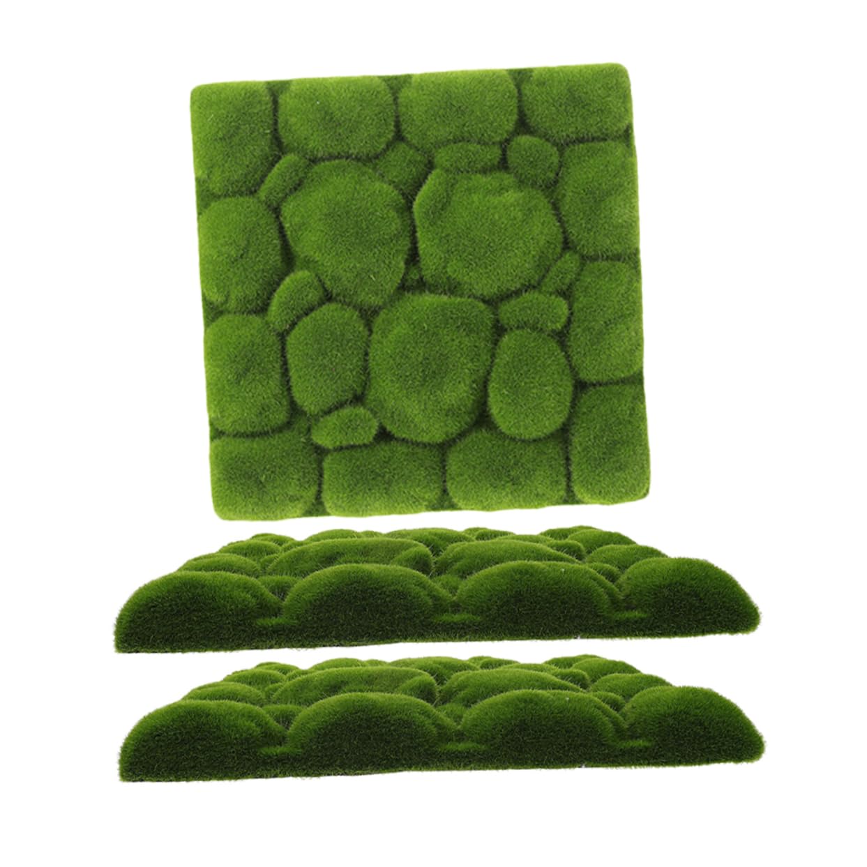 TOPBATHY Panel Decorativo de Musgo Artificial 3 Piezas Cuadradas de Espuma