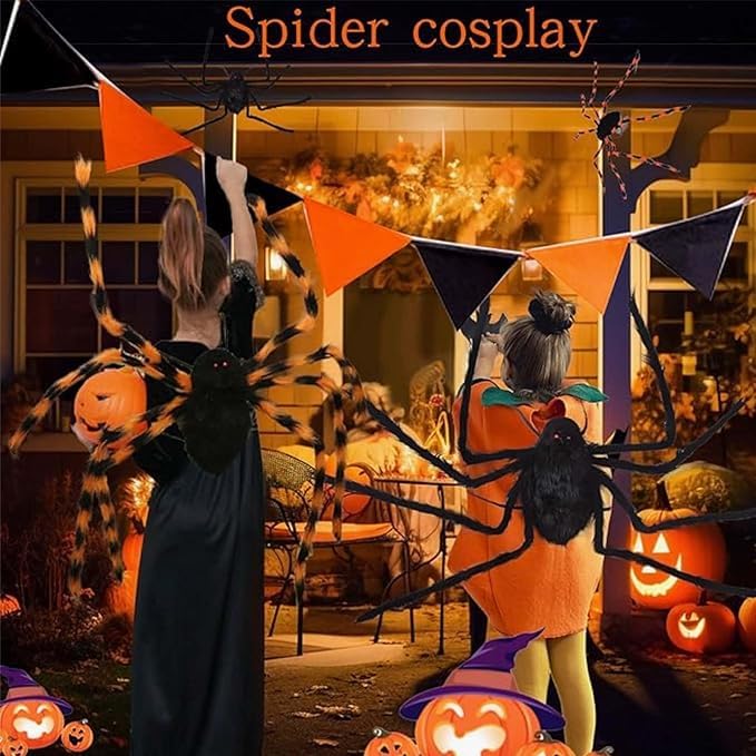 Halloween Spinnenrucksack,Große Schwarze Spinnenbeine für Erwachsene,Spinne Rucksack Süßigkeiten Tasche,Halloween Riesenspinne Rucksack,Spinne Kostüm Für Erwachsene Kinder Karneval Party
