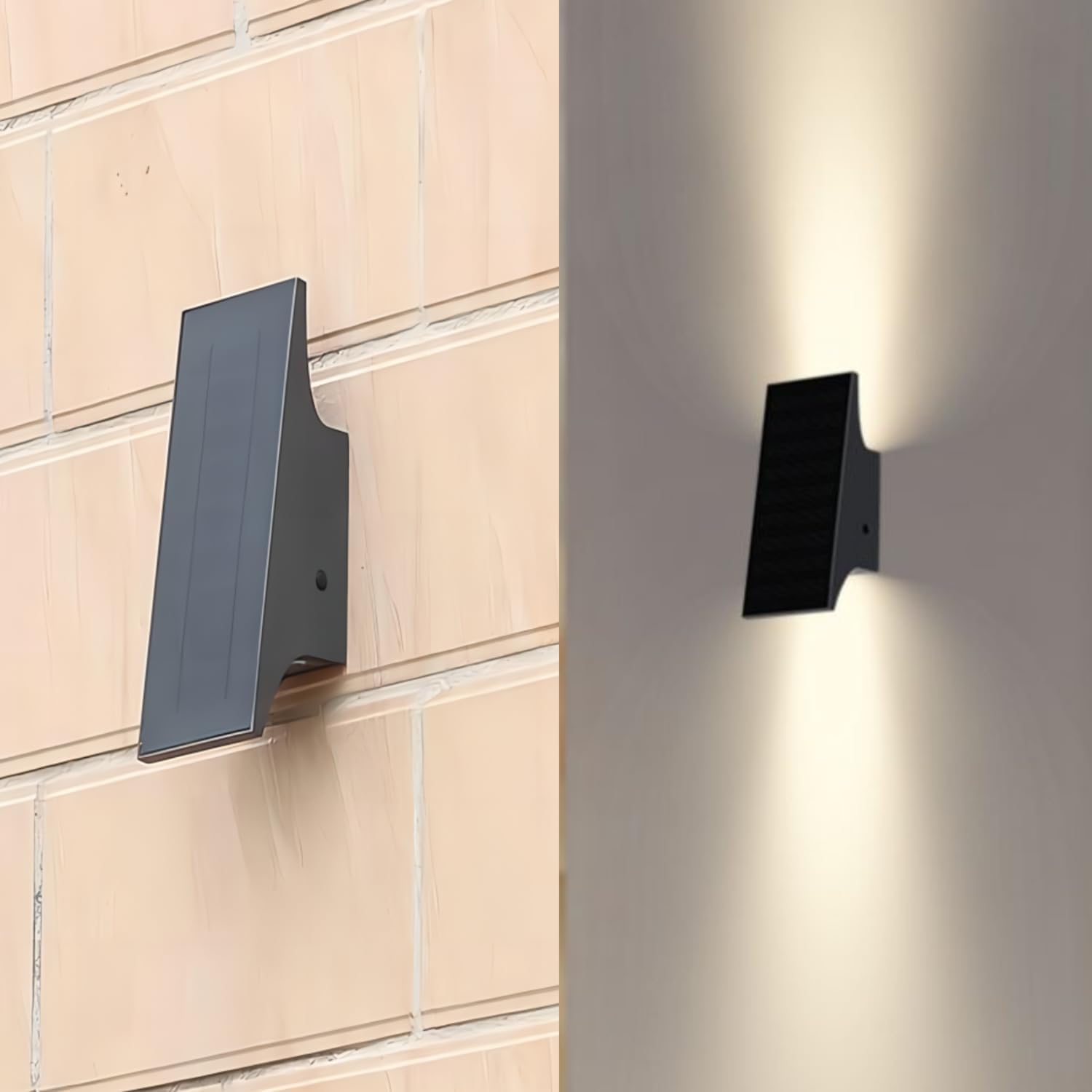 HELCEKOU Solar Outdoor Lights, 3000K 700LM Wall Lights Up and Down, Dimmable Solars Sconce IP65 Waterproof for Yard Patio Garage Porch