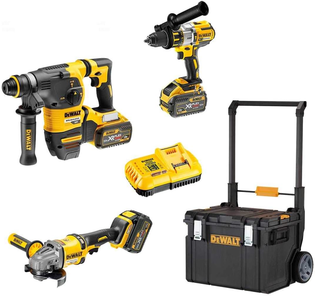 DEWALT Kit FVK381TSX3HD-QW FLEXVOLT 54V/18V(DCH333 + DCD996 + DCG414 + 3 batteries 54V/18V Li-Ion 9,0 Ah + DCB118 + DS450 DWST1-75668) "Brushless"