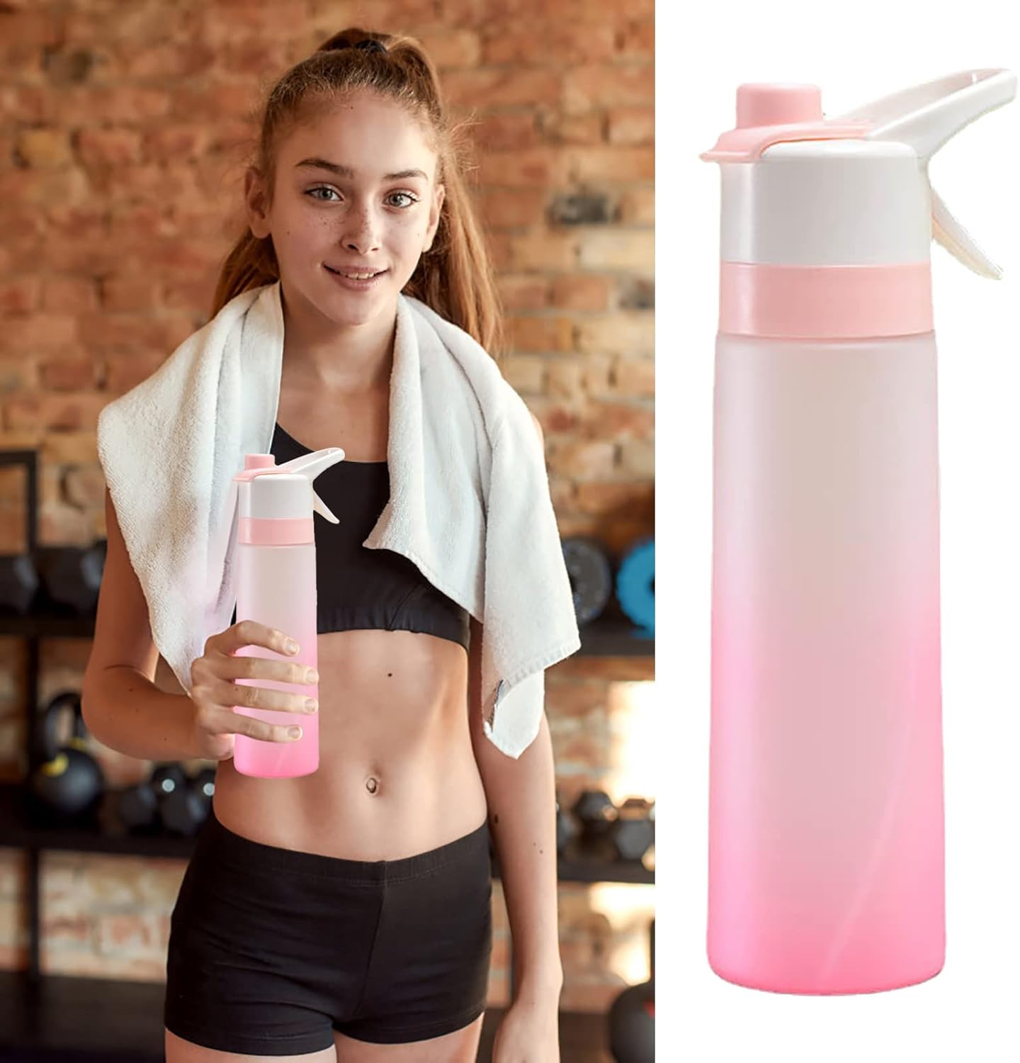 Puzatur Motivational Water Bottle Misting Water Bottle