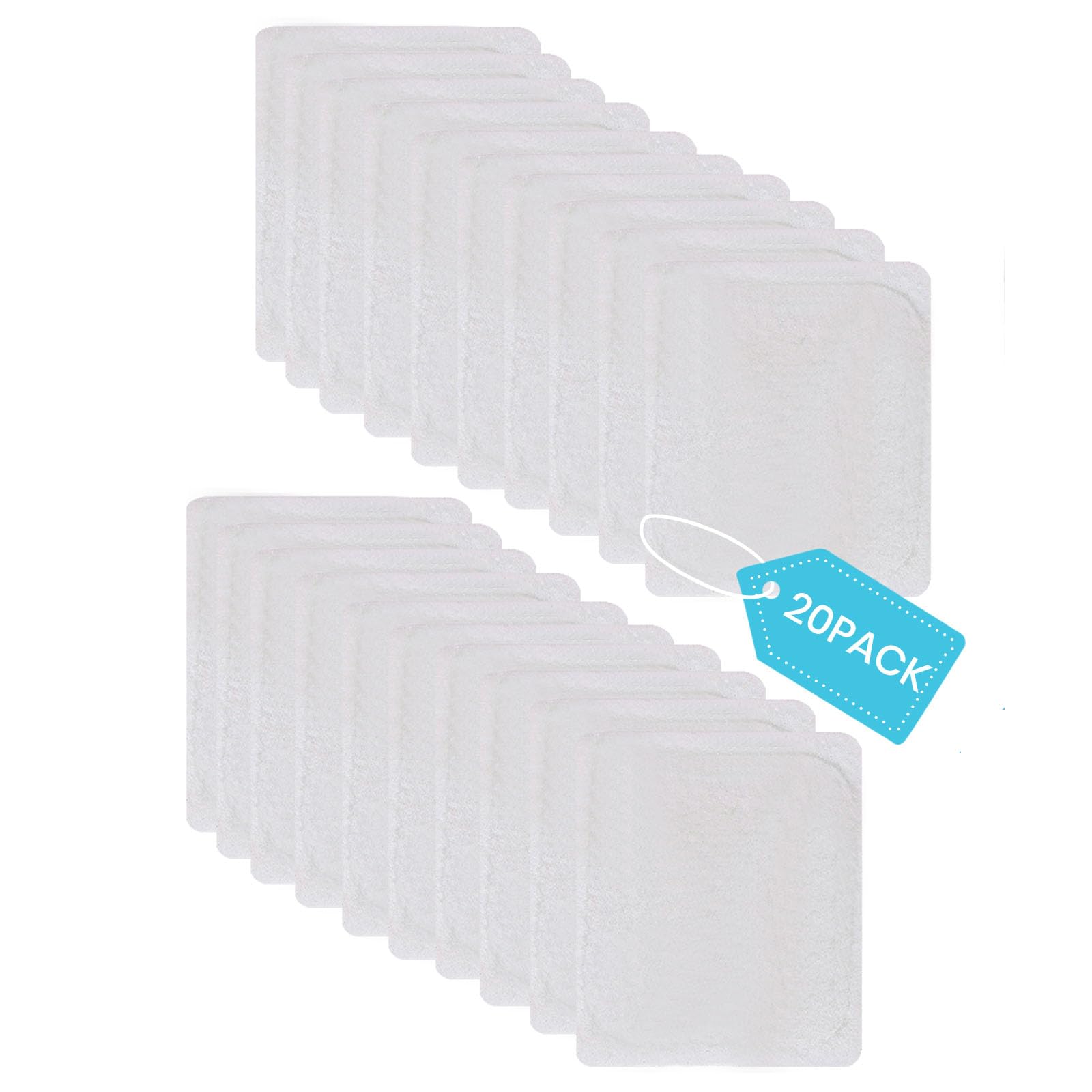 20 Pack Reusable Pads Compatible with Baseboard Buddy Baseboard Cleaning Tool,Spone Mop Refills for Microfiber Cleaning