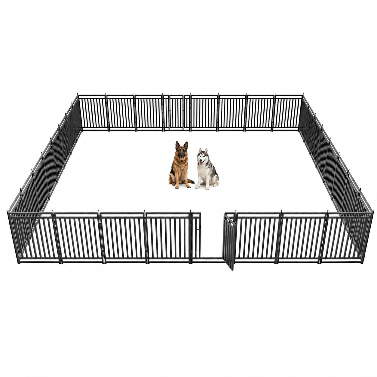 Dog Playpen Metal Dog Fence Outdoor for Yard 47" Height 32 Panels Portable Dog Pen Pet Kennel for RV Camping(Black-Silver)