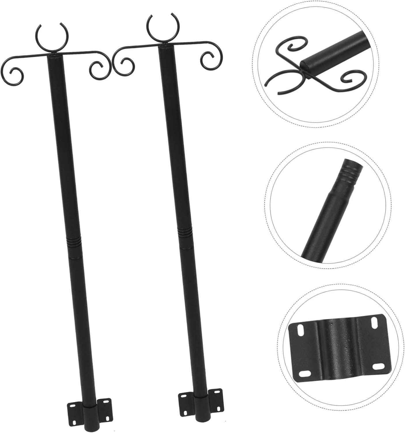 Totority 2sets Outdoor Hanging Light Support Rods Heavy Duty Poles for String Lights and Bird Feeders Easy Installation Resistant Design for Patios and Gardens