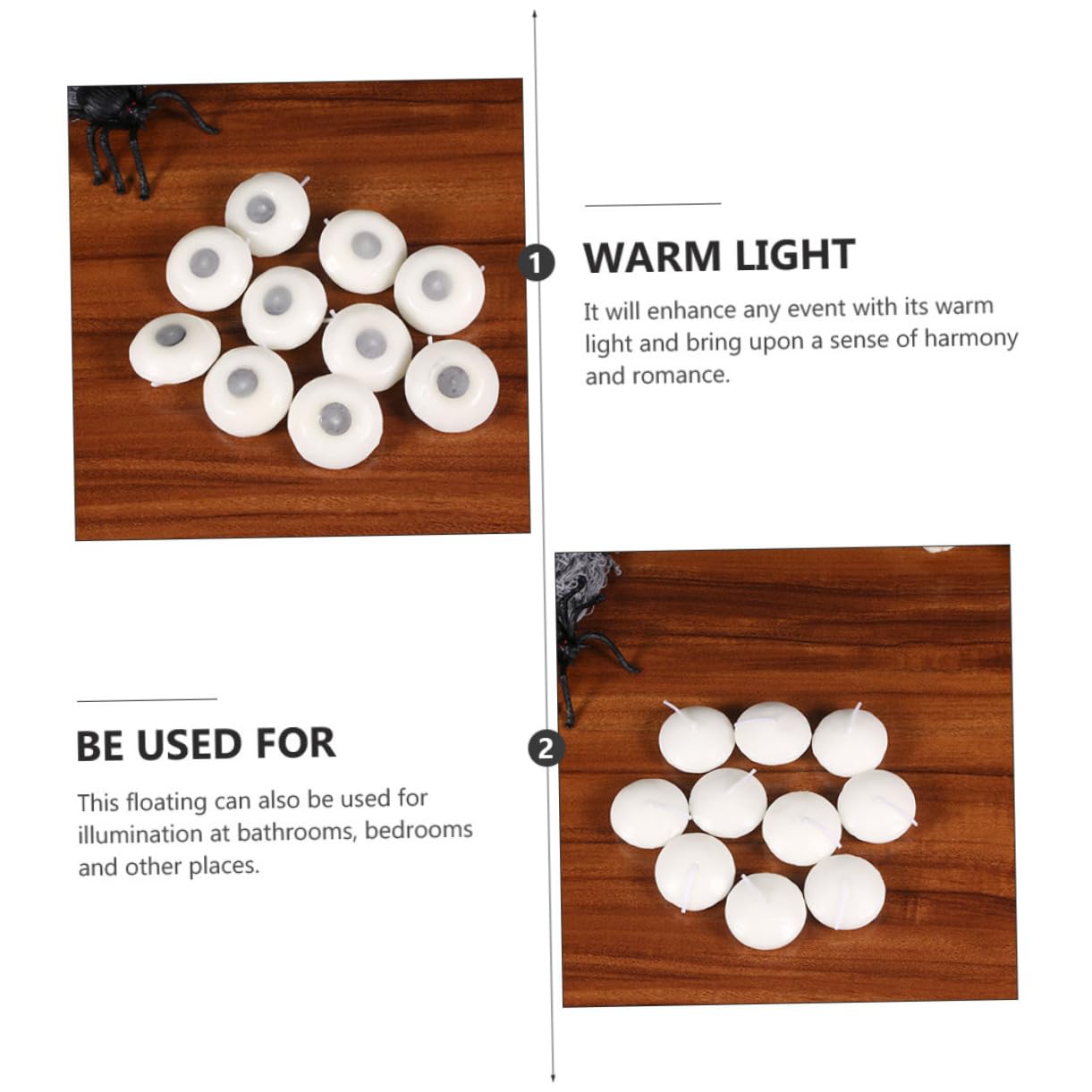 MAGICLULU 100 Velas Flotantes de Parafina, sin Aroma, para Bodas y Fiestas, Crean un Ambiente Cálido en Exteriores y Patios