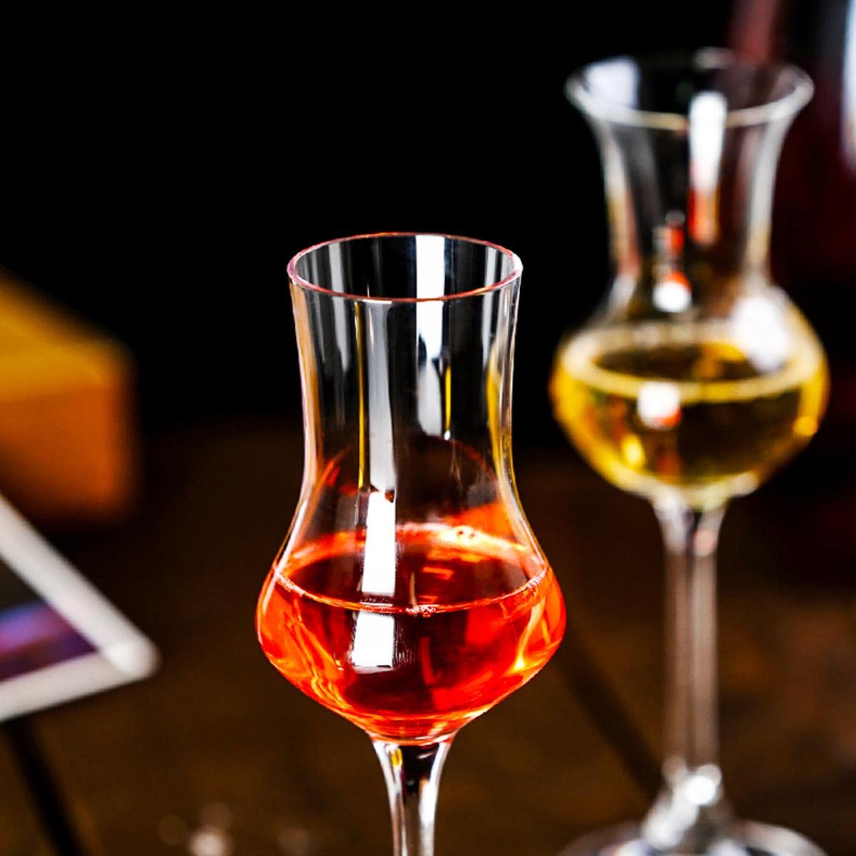 Crystal Tulip Bud Copita - Copa para vino brandy ron, licor, whisky, copa para boda, champán, diseño elegante