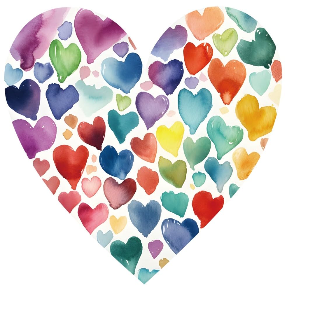 1pcs Watercolor Heart Iron Transfer Patch Heat Transfer Sticker Vinyl Design Iron Applique T-Shirt Clothing DIY Craft Applique Clothing Decoration (P2)