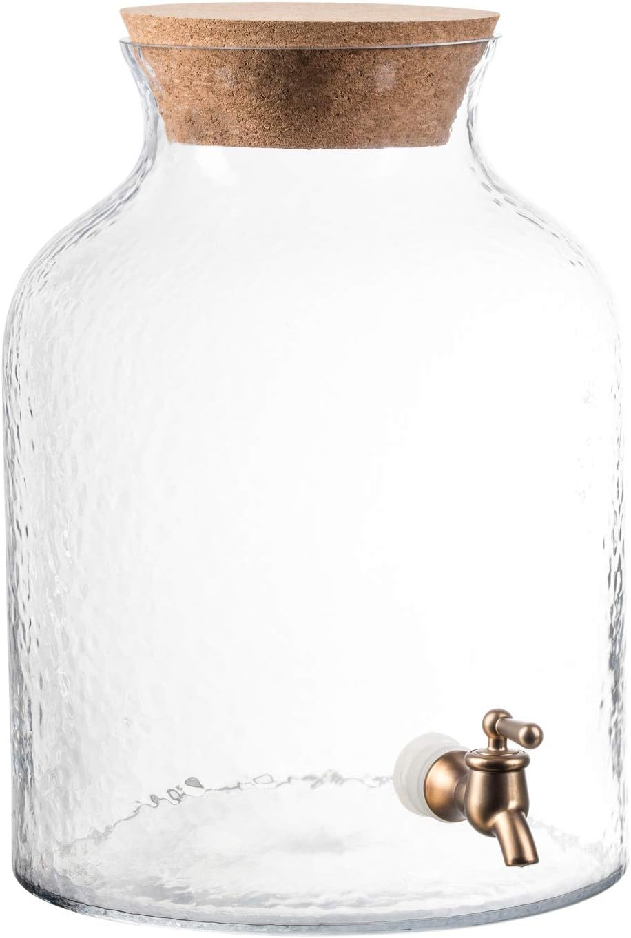 Style Setter Beverage Drink Dispensers Glass & Cork Lid, Clear, 2.7 Gallon