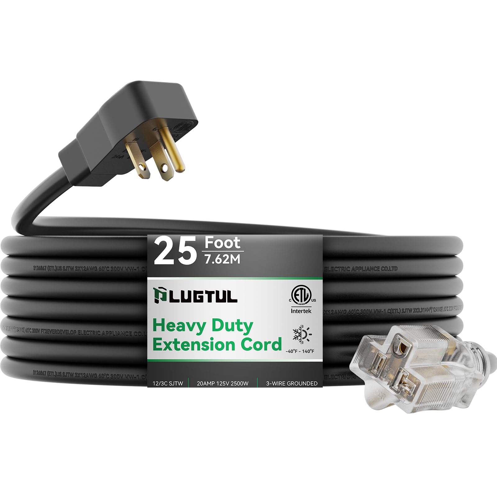 Amazon.com: PLUGTUL 20AMP Extension Cord 25FT, NEMA 5-20 Heavy