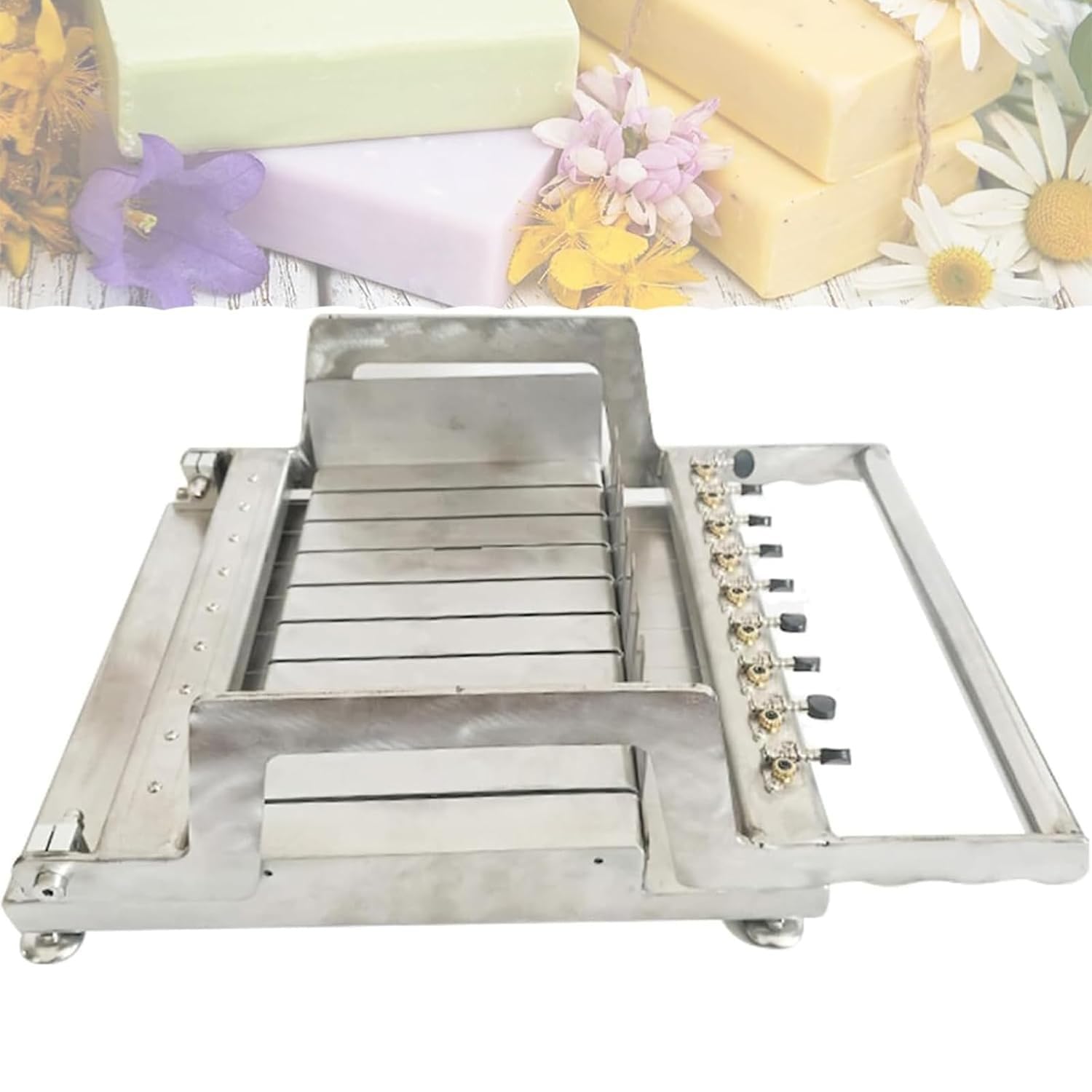 DIY Seifenschneider Maschine - Einstellbarer Drahtabstand & Großer Schneidetisch für Seife, Käse, Butter