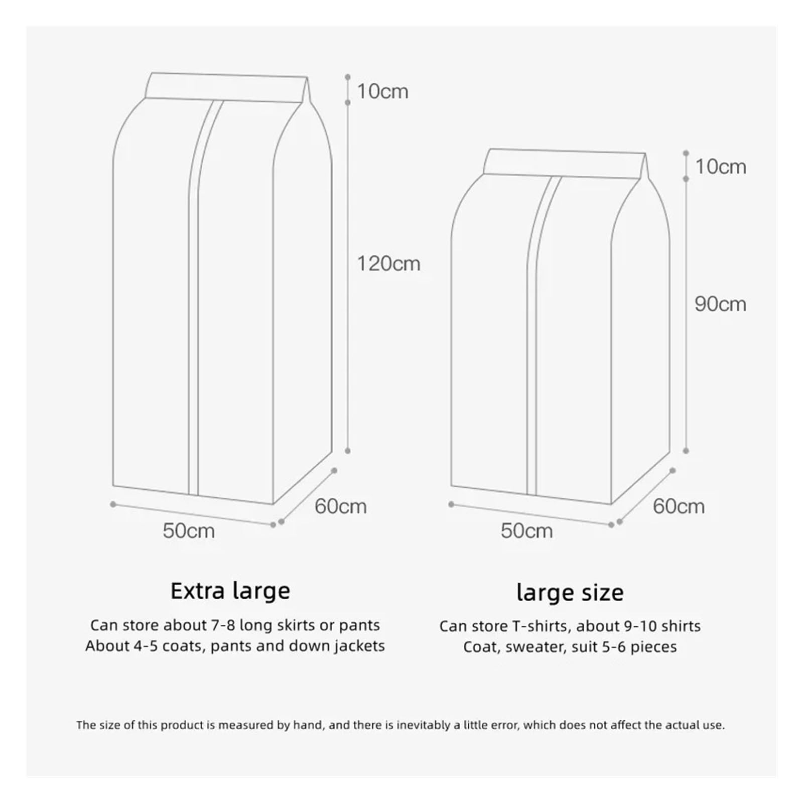 fundas para ropa Dust-proof Wardrobe Hanging Cover For Clothes Waterproof Widen Garment Bag Dust Moisture-Proof Organizer(F-50x100x90cm)