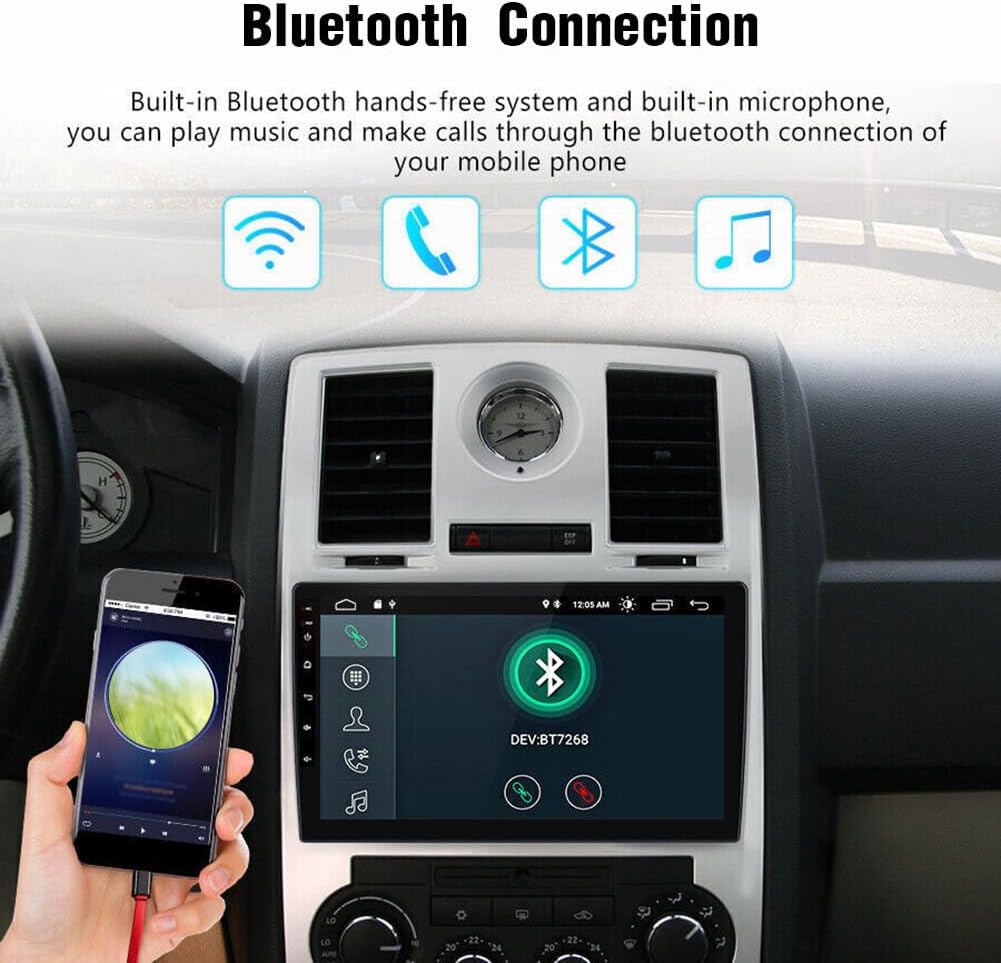 Double Din Stereo 2din Car Radio with Android 13.0 for Chrysler 300 C 300C 2004 2005 2006 2007 9" GPS Navi Head Unit WiFi Bluetooth 2+32G