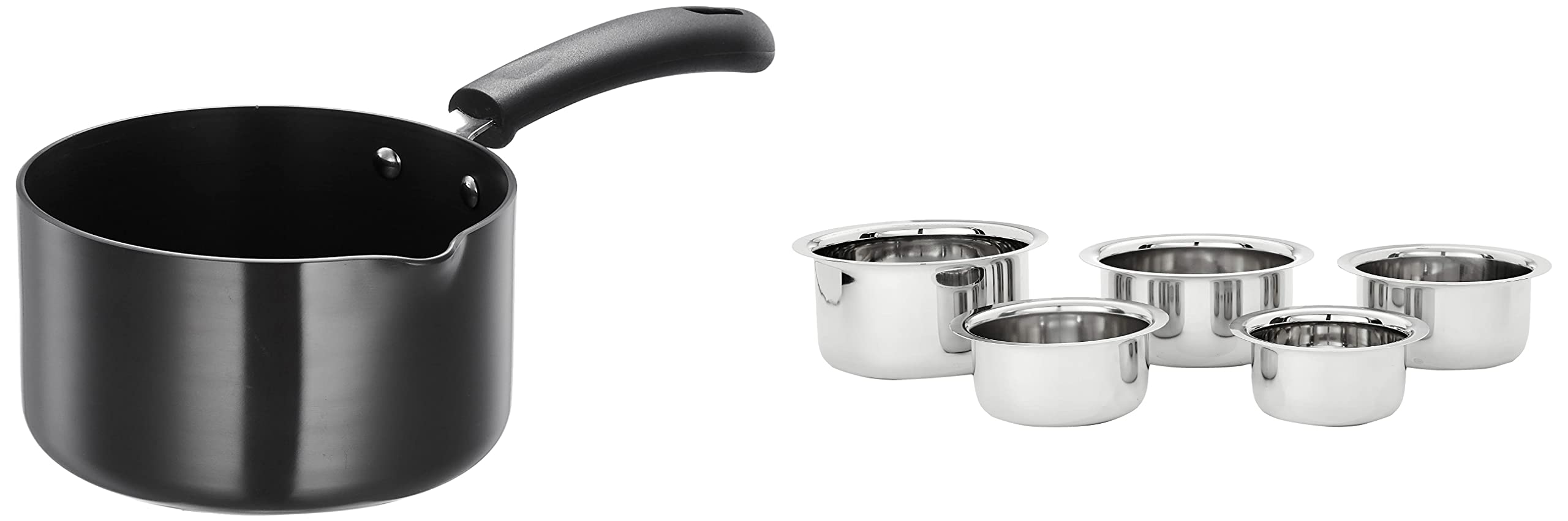 Amazon Brand - Solimo Hard Anodized Saucepan with Bakelite Handle - 1.5 litres (28Cm, 3Mm Thickness) Stainless Steel Tope Set,Non-Stick, 1.5 Liter (B0BRG8FQV7) Amazon Price History, Amazon Price Tracker