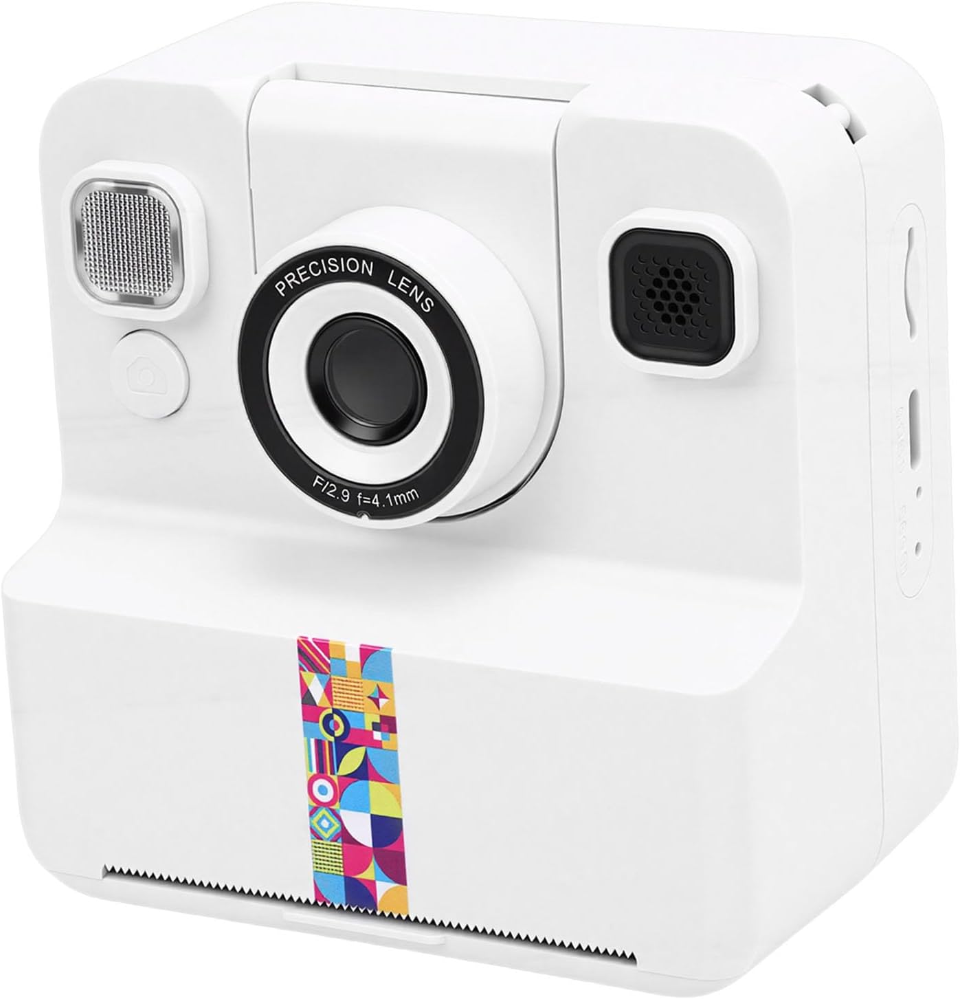 Generic ホワイト インスタント プリント カメラ 1080P HD、16 倍ズームおよびカラー印刷機能付き、子供やパーティーでの使用に最適
